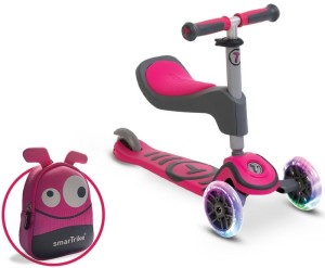 Hulajnoga Smart Trike Scooter T1 + świecące koła LED + torba - różowa