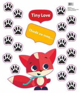 Naklejki na podłogę Tiny Love - 18 stópek, lisek, chmurka, logo